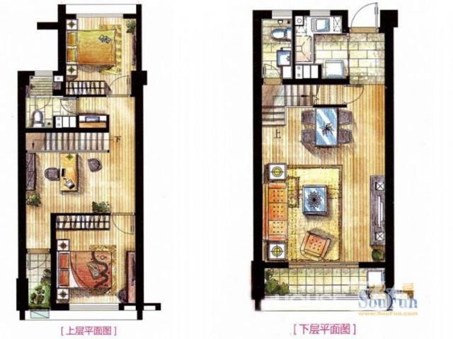 金地自在城二期 性价比极高 复式 上下两层 动静分离 使用率极高