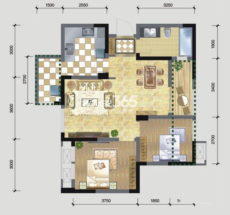 蒂梵尼town户型图一号楼d2户型