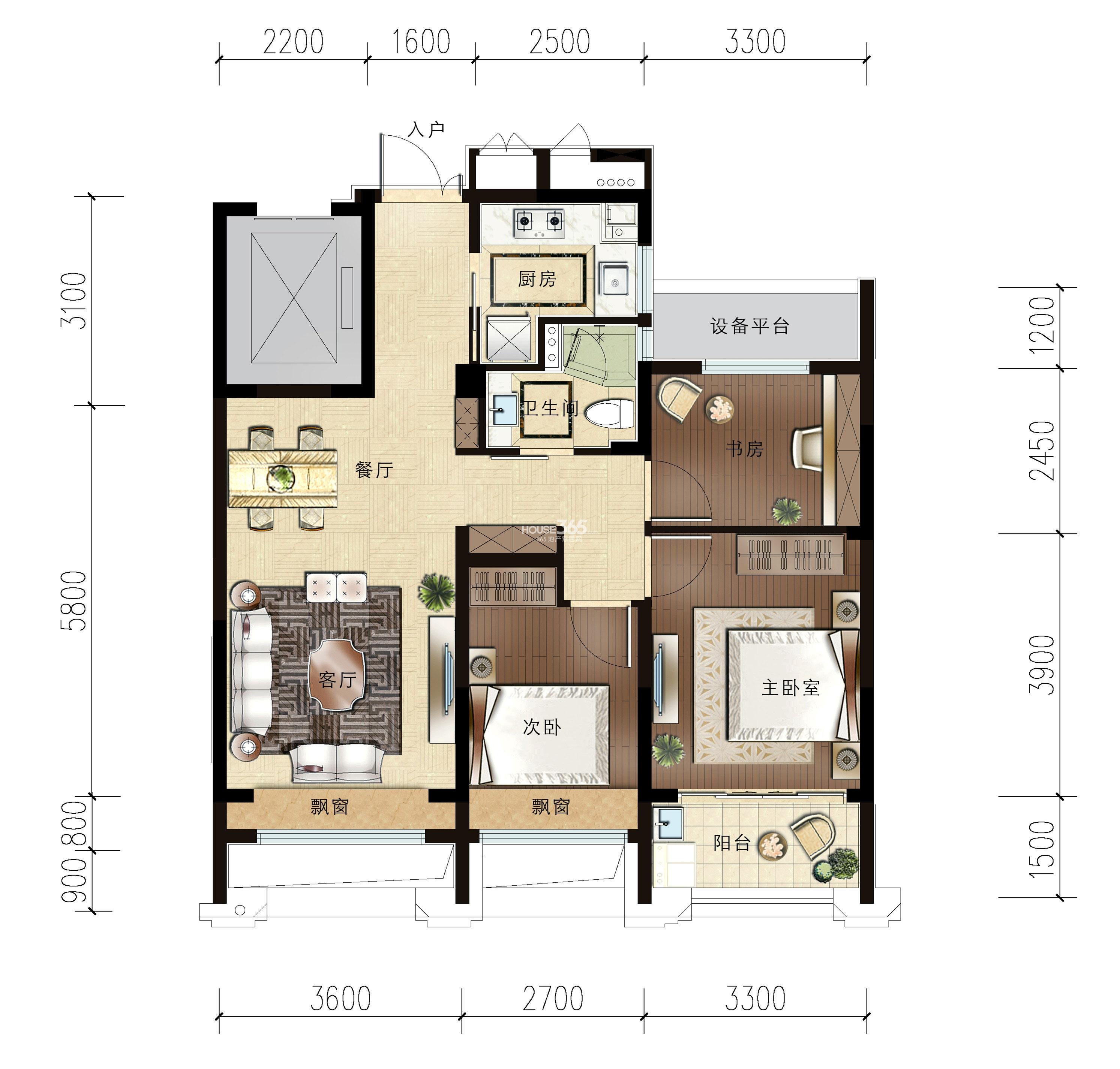 金隅学府C2户型奇数层89方