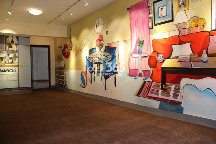 广大融城印象A户型83方彩绘样板房——客厅与餐厅