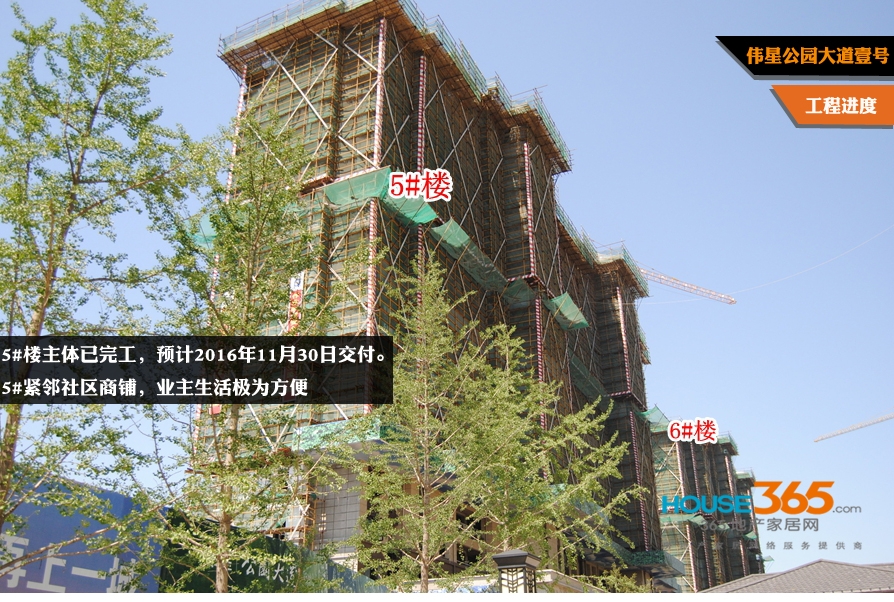 伟星公园大道壹号工程进度-5#楼主体呈现（2015年5月摄）