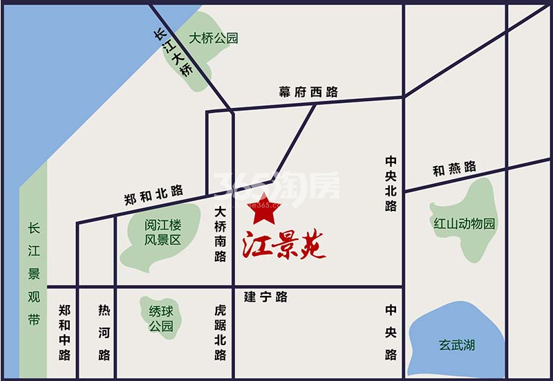 紫金江景苑项目区位图